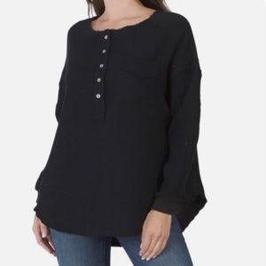 NWOT 7 For All Mankind Boho Oversized Top w Raw Hem